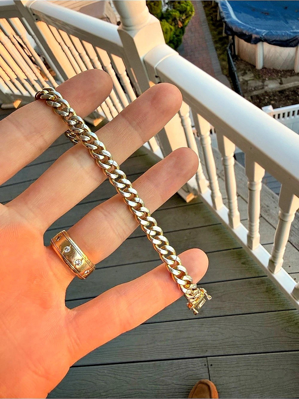 Iced Miami Cuban Link Bracelet 925 Sterling Silver 14K Gold Plated 7.5" 20g